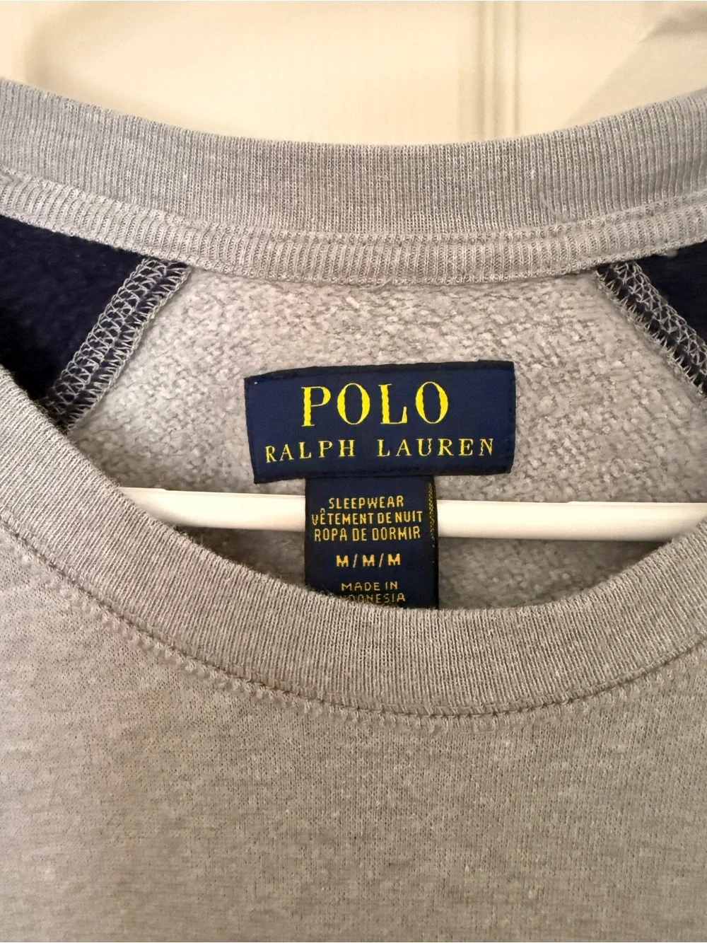 Polo by Ralph Lauren Grey & Navy Raglan Crewneck Sweatshirt